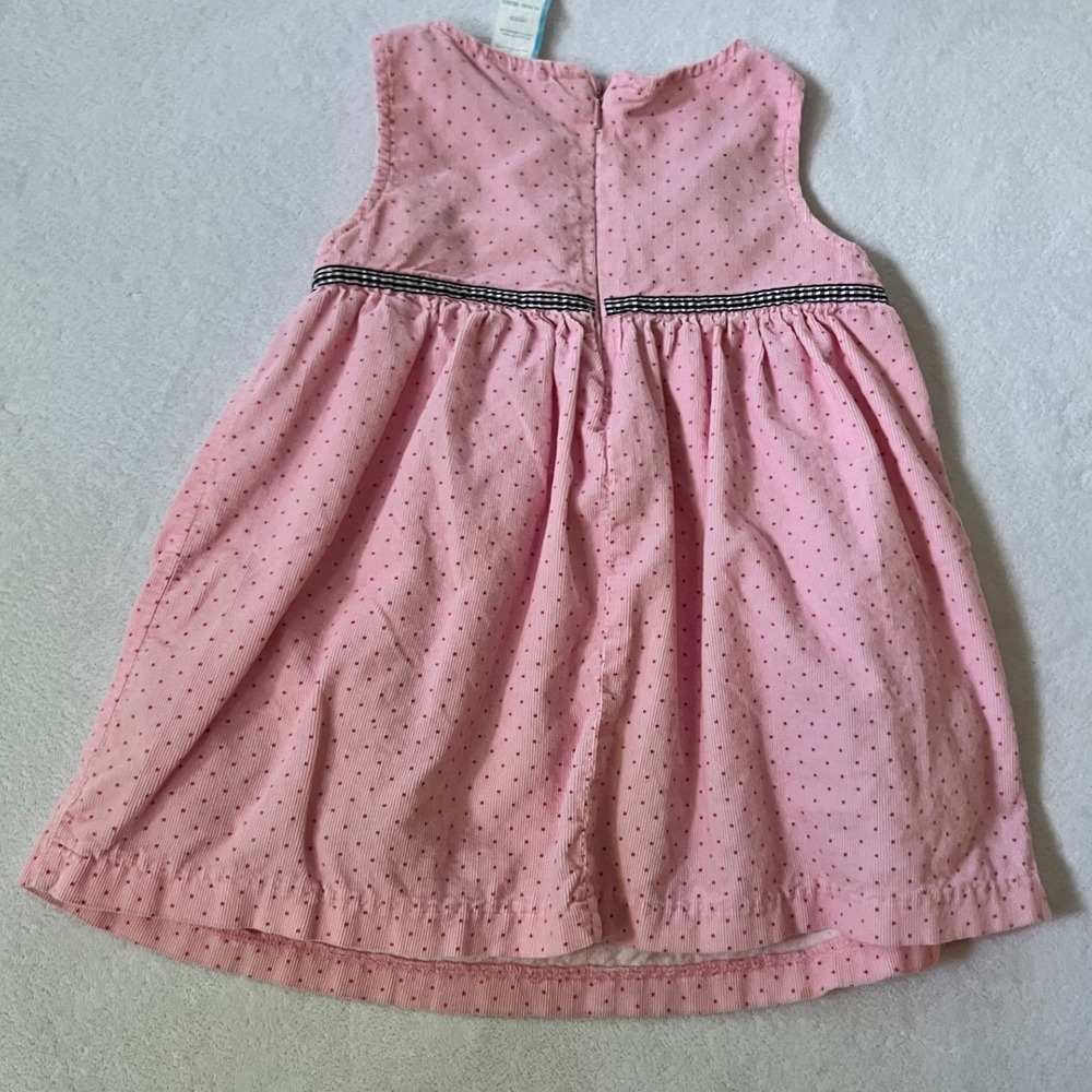 Vintage Poodle Dress Pink Polka Dot Smocked Corduroy‎ 24 Months - Picture 3 of 4